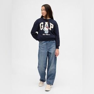 NWT GAP VintageSoft Hello Kitty Logo Sweatshirt Dark Night Size XXL = Women’s S